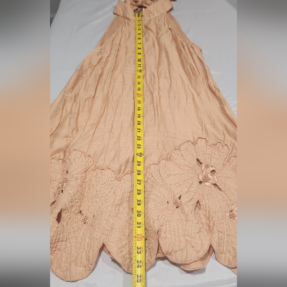 ANTHROPOLOGIE FLORAL CUTWORK HALTER DRESS. - Picture 5 of 8